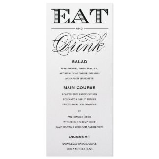 & BE MARRIED | MENU invitation