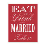 & BE MARRIED | TABLE NUMBER POST CARDS
