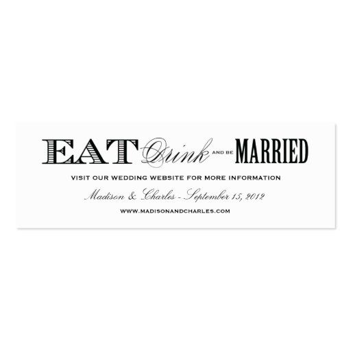 & BE MARRIED | WEDDING WEBSITE CARDS BUSINESS CARDS (front side)