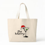 Be Merry Christmas Martini Canvas Bags