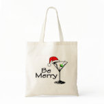 Be Merry Christmas Martini Canvas Bag