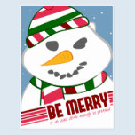 Be Merry Christmas Postcard postcards