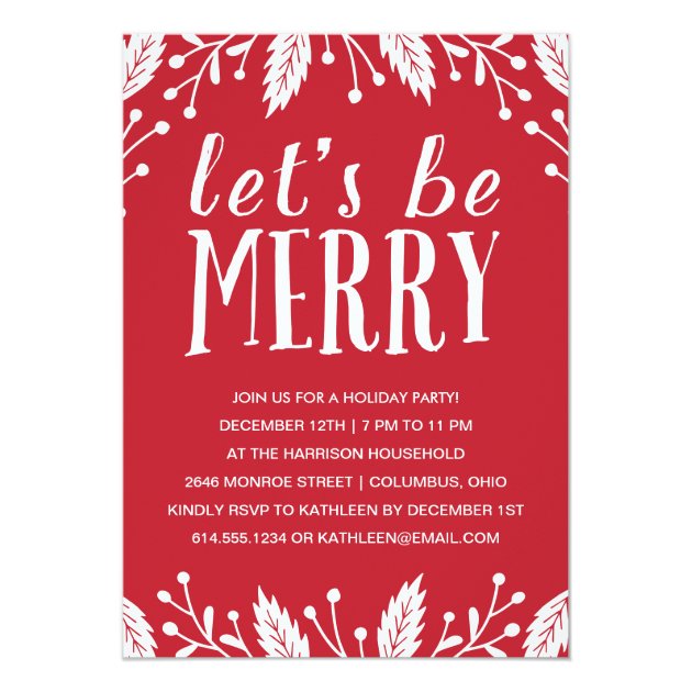 Be Merry | Holiday Party Invitation (front side)