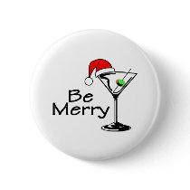 Be Merry Martini Button