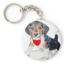 Be Mine Bagel the Beagle Keychain