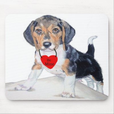 Be Mine Bagel the Beagle Mousepad by mozache