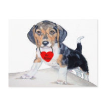 Be Mine Bagel the Beagle Postcard