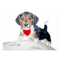 Be Mine Bagel the Beagle Print by mozache Be Mine Bagel the Beagle Print