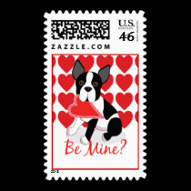 Be Mine? Boston Terrier Love Valentine's Postage postage