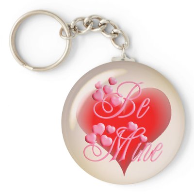BE MINE BUBBLE HEART by SHARON SHARPE Keychain by sharonsharpe