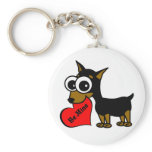 Be Mine Cute Miniature Pinscher Keychain