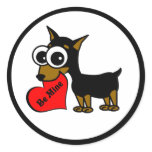 Be Mine Cute Minpin Cartoon Stickers