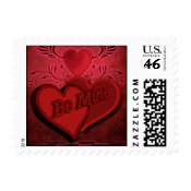 Be Mine Deep Red Hearts stamp