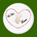Be Mine Forever Heart with Clasped Hands magnets