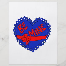 Be mine heart blue red love custom flyer