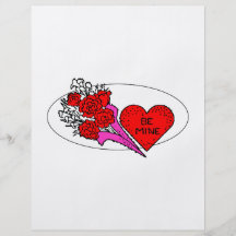 be mine heart roses graphic flyer