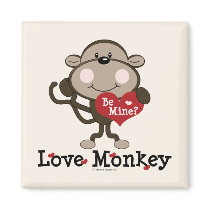 Be Mine Love Monkey Valentine's Day Magnet
