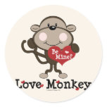 Be Mine Love Monkey Valetine's Day Stickers