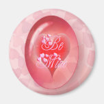 BE MINE OVAL RED HEARTS by SHARON SHARPE Fridge Magnets