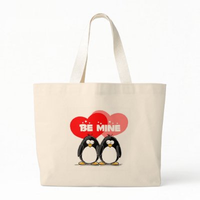Be Mine Penguins Canvas Bag