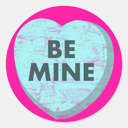 Be Mine Round Sticker