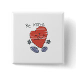Be Mine Scribbles Heart Pinback Buttons
