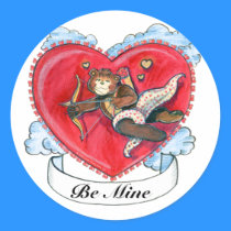 Be Mine Sticker - with Cupid Bear