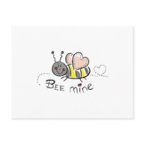 be mine valentine bee postcards