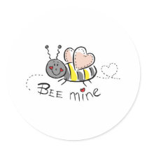 be mine valentine bee stickers