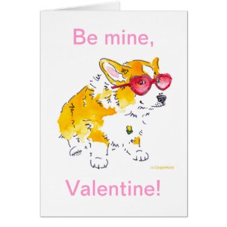 Be Mine, Valentine! Corgi Card
