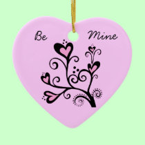 Be Mine Valentine Pink Heart Tree ornaments