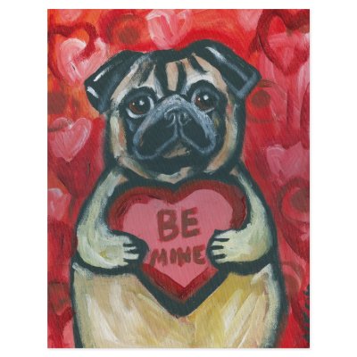 Be Mine Valentine Pug Full Color Flyer by zadajeanne