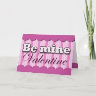 Be Mine Valentine ~ Purple Stripe Greeting Card card