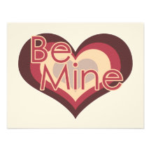 Be Mine Valentines Day Retro Heart Invitation