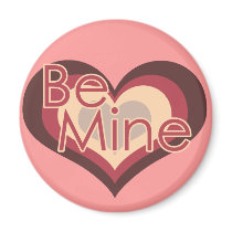 Be Mine Valentines Day Retro Heart magnets by EllesBaby Be Mine Valentines Day Retro Heart magnets