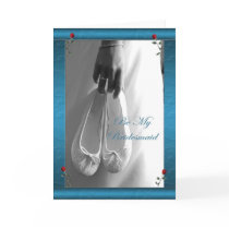 Be My Bridesmaid Blue Satin Card by Firecrackinmama Be My Bridesmaid Blue Satin Card