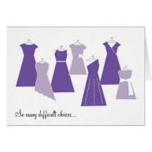 Be my Bridesmaid Card (Purple Dresses)