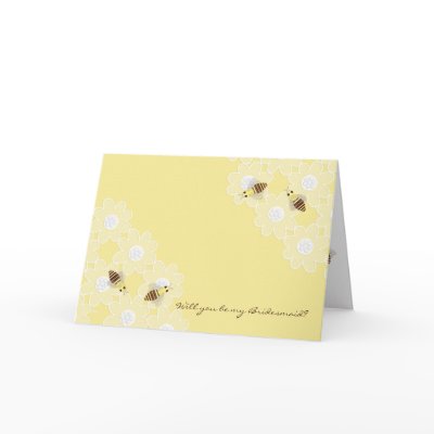 Be My Bridesmaid Honey Bees on Yellow Card by BeMyBridesmaid