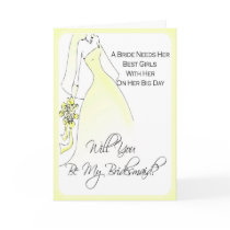 Be My Bridesmaid Invitation for Bridal Attendants Cards