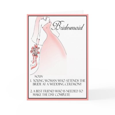 Be My Bridesmaid Invitation for Bridal Attendants Card