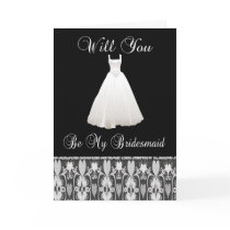 Be My Bridesmaid Invitation With Lace Cards