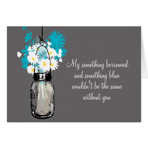 Be My Bridesmaid Mason Jar & Wildflowers Card Zazzle