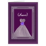 Be My Bridesmaid - PLUM Theme with Flowing Gown cards