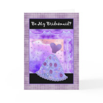 Be My Bridesmaid - Purple Dress - Customizable cards