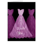 Be My Bridesmaid - PURPLE Dresses Wedding Card cards