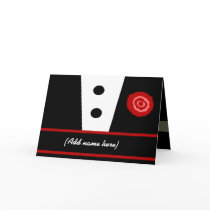Be My Groomsman Wedding Invite - Tuxedo with Rose cards by JaclinArt Be My Groomsman Wedding Invite - Tuxedo with Rose cards