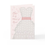Be My Maid Honor Lace Gown Coral Greeting Cards