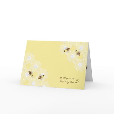 Be My Maid of Honor Honey Bees on Yellow Cards by BeMyBridesmaid
