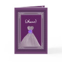 Be My Maid of Honor - PLUM Theme with Flowing Gown cards by JaclinArt Be My Maid of Honor - PLUM Theme with Flowing Gown cards