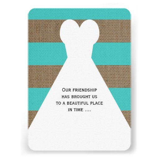 Be My Maid of Honor Poem Invitations Turquoise (front side)